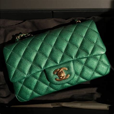 chanel 18s emerald green|brown chanel bag colors.